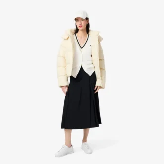 Cardigan en coton à col en V et maille Moss pour femme