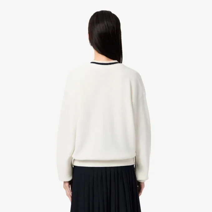 Cardigan en coton à col en V et maille Moss pour femme