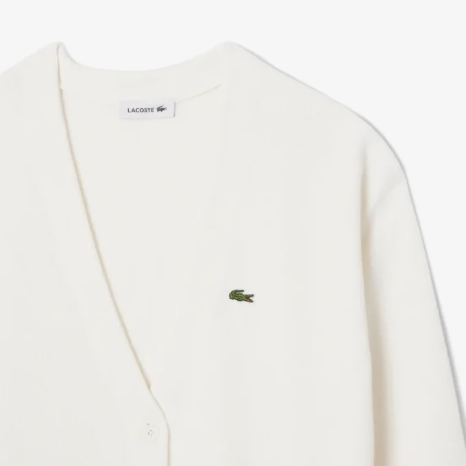 Cardigan en coton à col en V et maille Moss pour femme