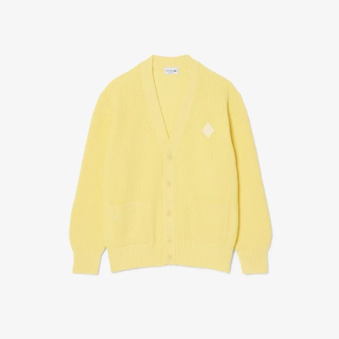 Cardigan en coton côtelé à la coupe décontractée