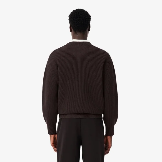Cardigan en coton côtelé à la coupe décontractée