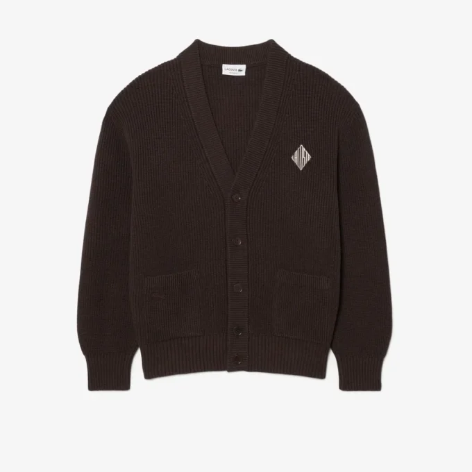 Cardigan en coton côtelé à la coupe décontractée