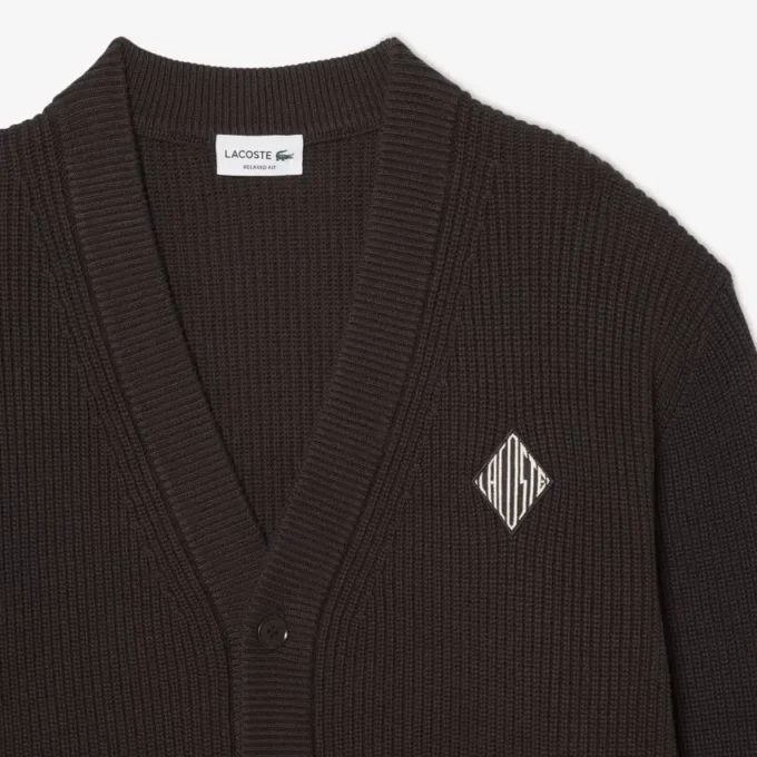 Cardigan en coton côtelé à la coupe décontractée
