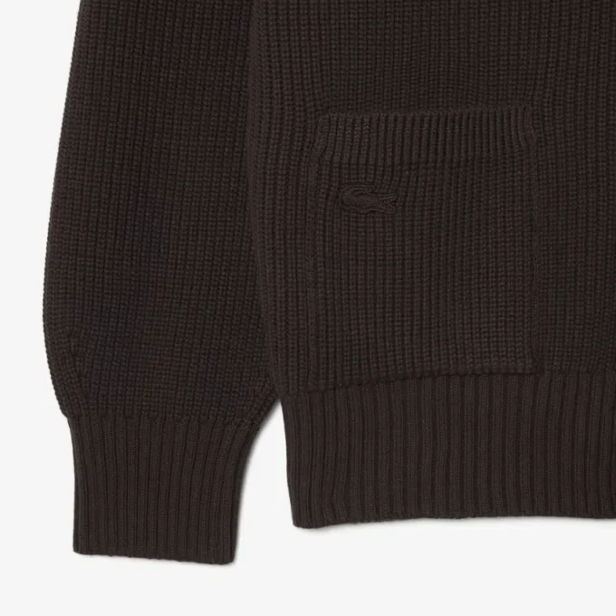 Cardigan en coton côtelé à la coupe décontractée