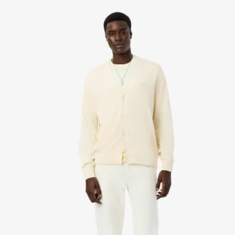 Cardigan en coton mélangé à côtes