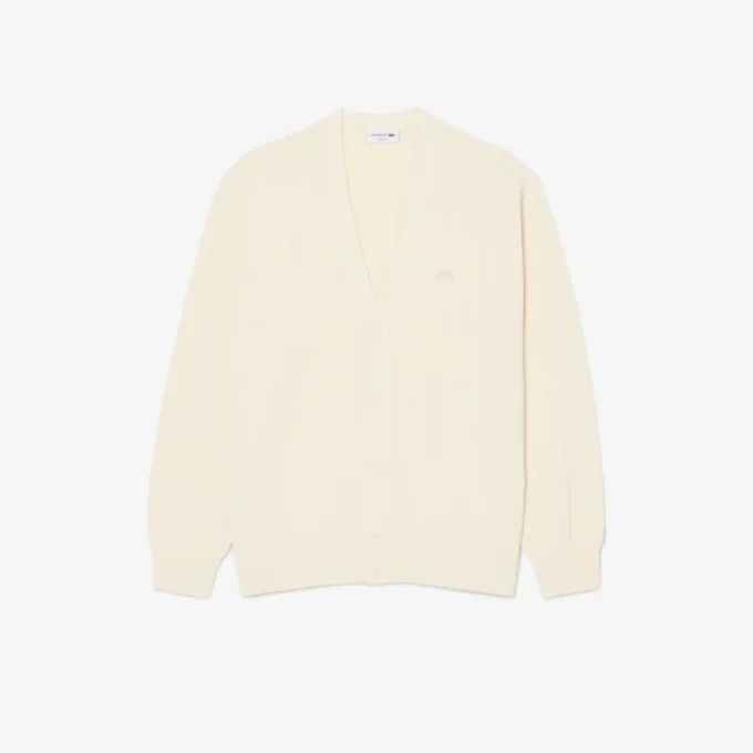 Cardigan en coton mélangé à côtes