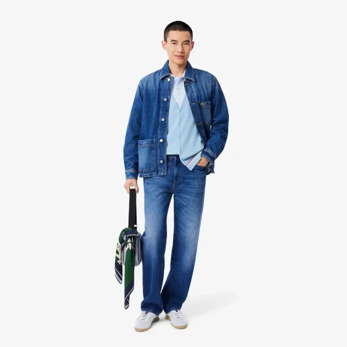 Cardigan en coton à rayures coupe décontractée pour homme
