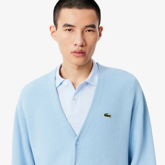 Cardigan en coton à rayures coupe décontractée pour homme