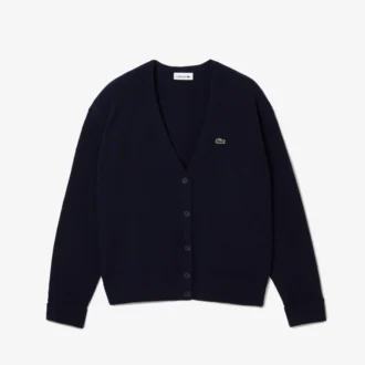 Cardigan en laine à col en V et coupe ample pour femme