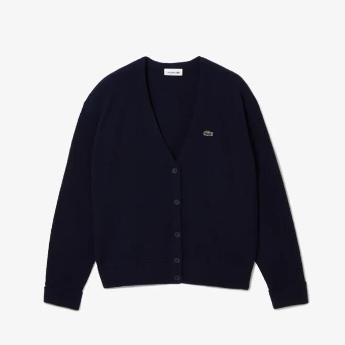 Cardigan en laine à col en V et coupe ample pour femme Cardigan en laine à col en V et coupe ample pour femme