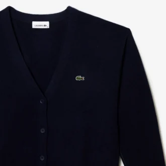 Cardigan en laine à col en V et coupe ample pour femme