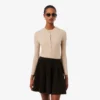 Cardigan en laine mérinos à côtes pour femme