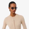 Cardigan en laine mérinos à côtes pour femme