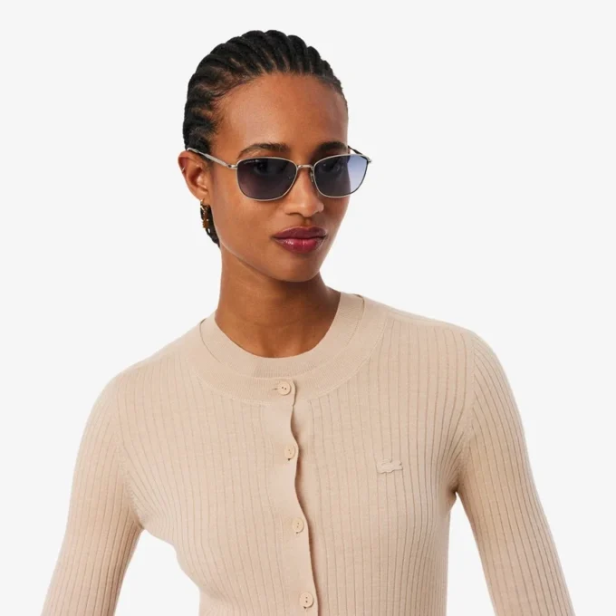 Cardigan en laine mérinos à côtes pour femme