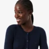 Cardigan en laine mérinos à côtes pour femme
