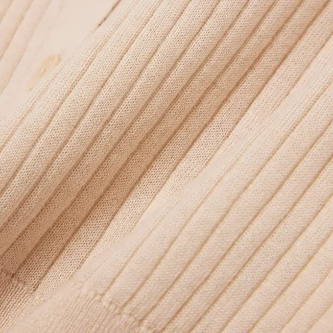 Cardigan en laine mérinos à côtes pour femme