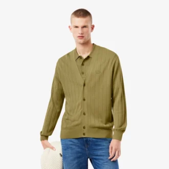 Cardigan en maille côtelée fluide pour homme