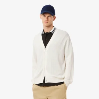 Cardigan en maille côtelée fluide pour homme