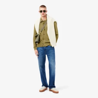 Cardigan en maille côtelée fluide pour homme