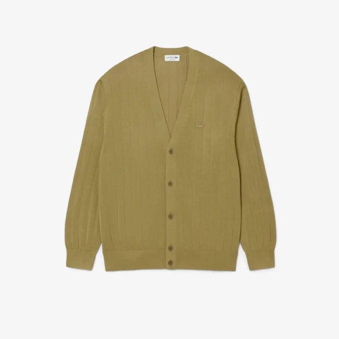 Cardigan en maille côtelée fluide pour homme