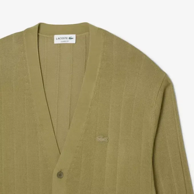 Cardigan en maille côtelée fluide pour homme