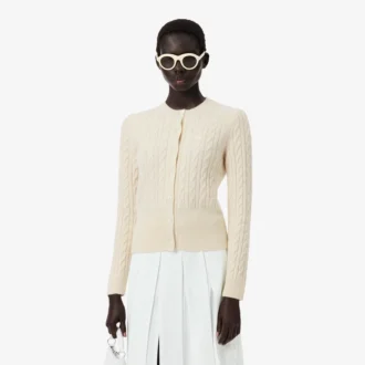 Cardigan Runway en cachemire à mailles torsadées