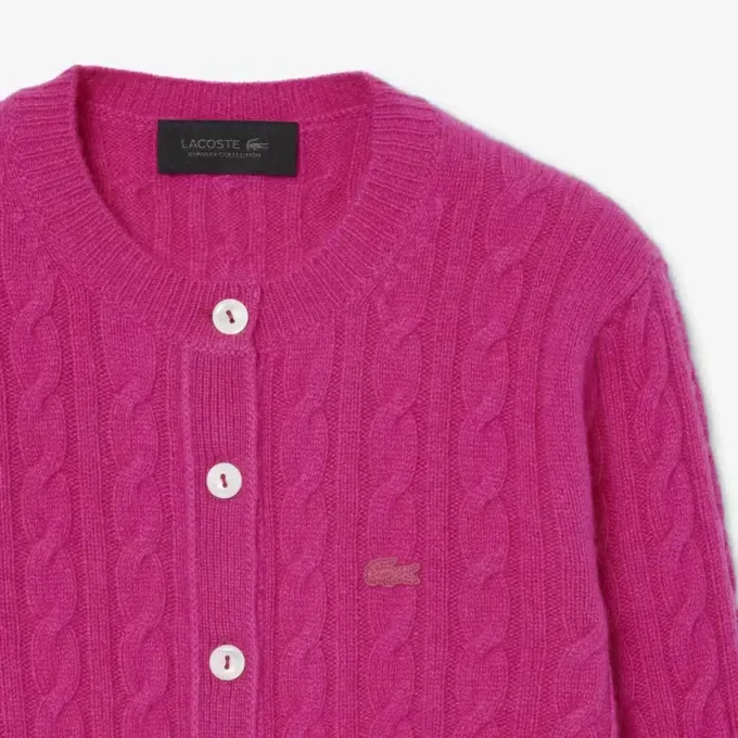 Cardigan Runway en cachemire à mailles torsadées