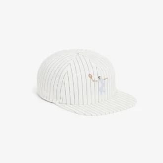 Casquette en sergé de coton brodé à rayures