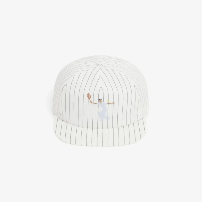 Casquette en sergé de coton brodé à rayures Casquette en sergé de coton brodé à rayures