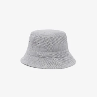 Chapeau seau unisexe en coton à carreaux double face