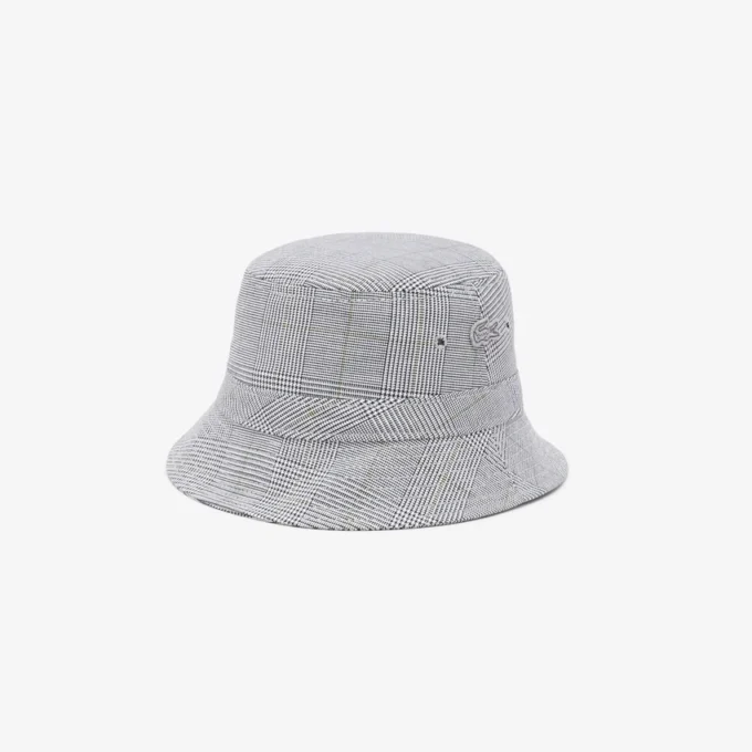 Chapeau seau unisexe en coton à carreaux double face Chapeau seau unisexe en coton à carreaux double face