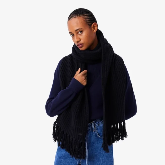 Écharpe en laine à franges pour femme Écharpe en laine à franges pour femme