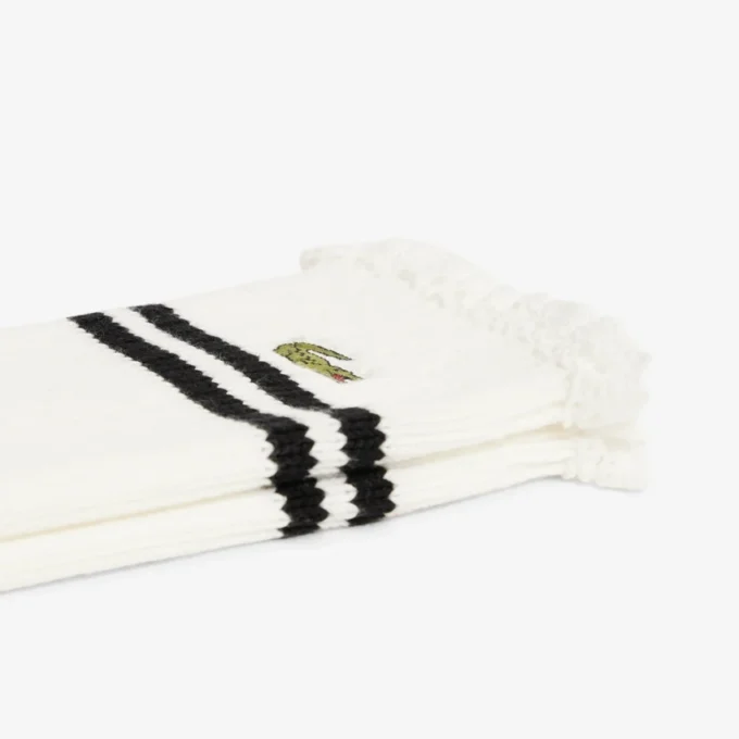 Chaussettes côtelées à bordure en dentelle pour femme Chaussettes côtelées à bordure en dentelle pour femme