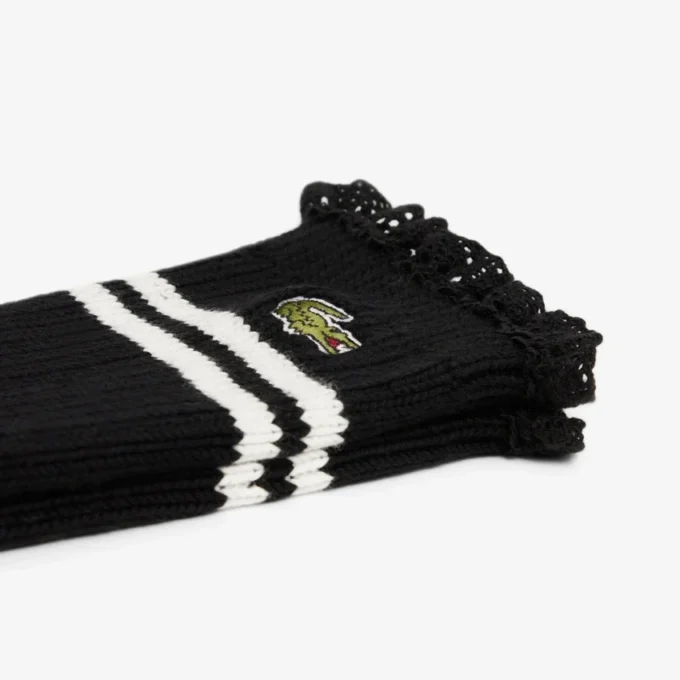 Chaussettes côtelées à bordure en dentelle pour femme Chaussettes côtelées à bordure en dentelle pour femme
