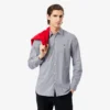 Chemise boutonnée à rayures stretch coupe slim pour homme Chemise boutonnée à rayures stretch coupe slim pour homme