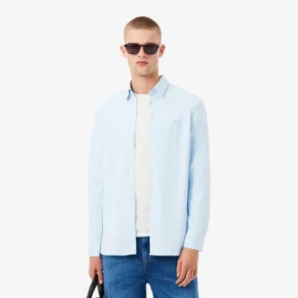 Chemise boutonnée à rayures stretch coupe slim pour homme