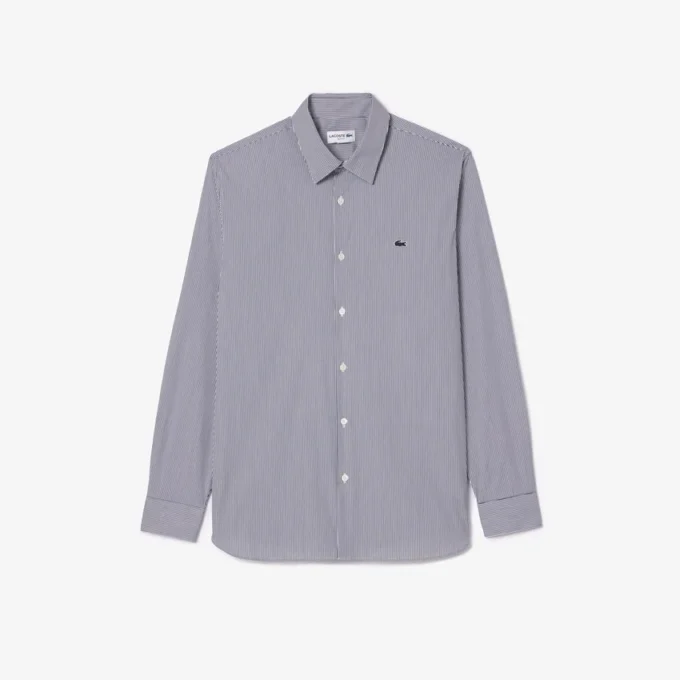 Chemise boutonnée à rayures stretch coupe slim pour homme Chemise boutonnée à rayures stretch coupe slim pour homme