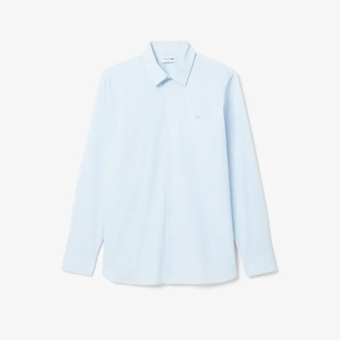 Chemise boutonnée à rayures stretch coupe slim pour homme