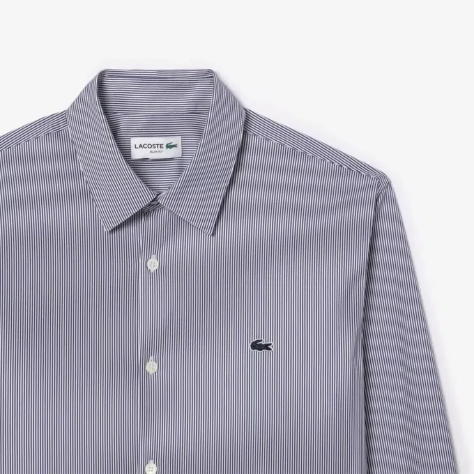 Chemise boutonnée à rayures stretch coupe slim pour homme Chemise boutonnée à rayures stretch coupe slim pour homme