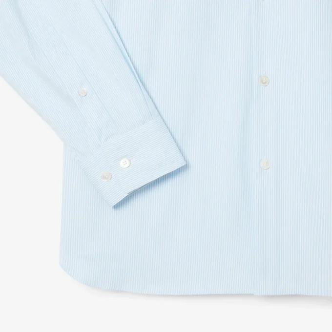 Chemise boutonnée à rayures stretch coupe slim pour homme