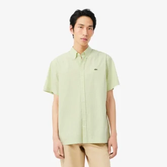 Chemise à carreaux à manches courtes, coupe classique