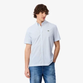 Chemise à carreaux à manches courtes, coupe classique