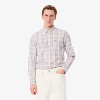 Chemise à carreaux stretch coupe slim pour homme
