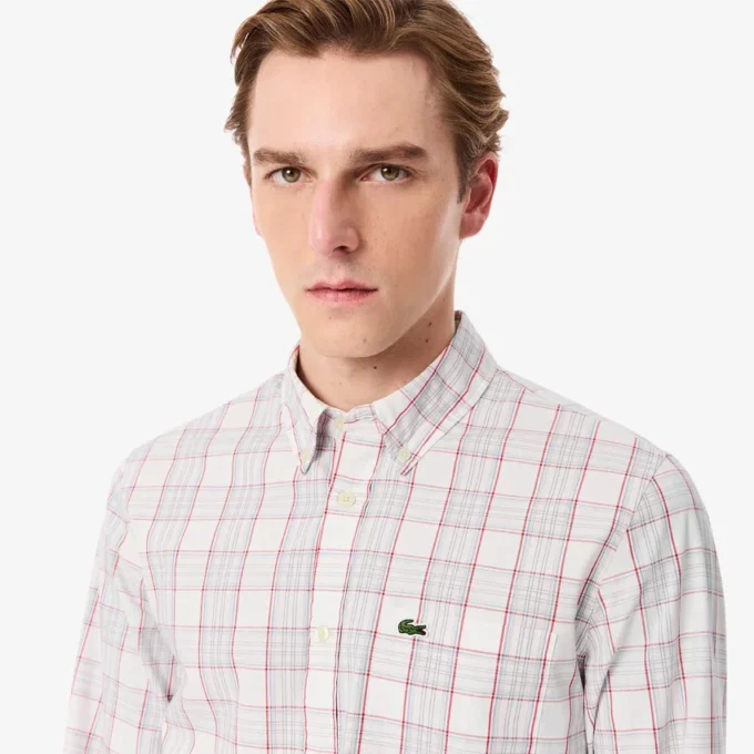 Chemise à carreaux stretch coupe slim pour homme