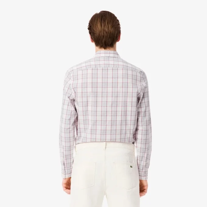 Chemise à carreaux stretch coupe slim pour homme
