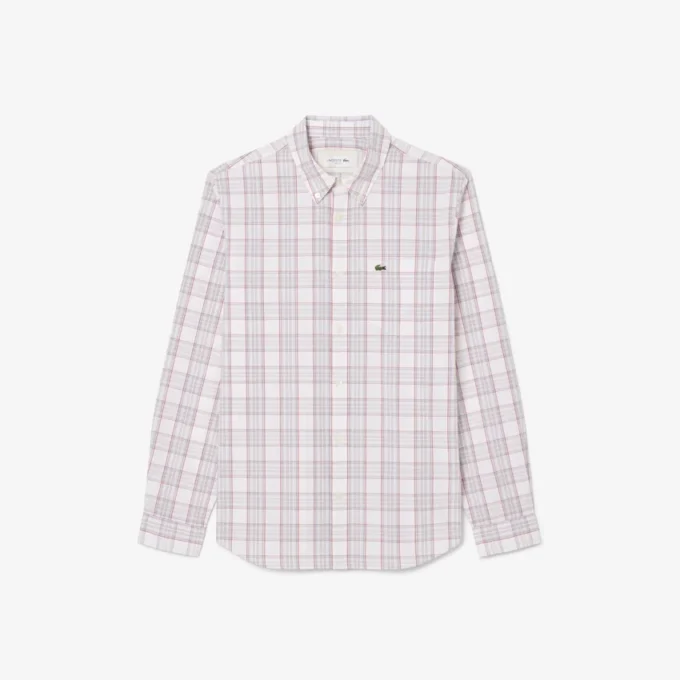 Chemise à carreaux stretch coupe slim pour homme