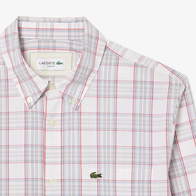 Chemise à carreaux stretch coupe slim pour homme
