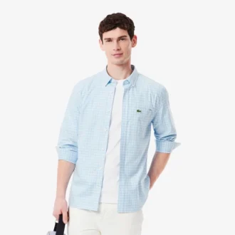 Chemise à carreaux stretch pour homme, coupe classique