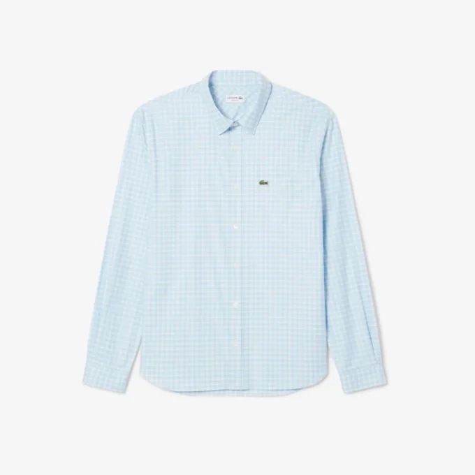 Chemise à carreaux stretch pour homme, coupe classique