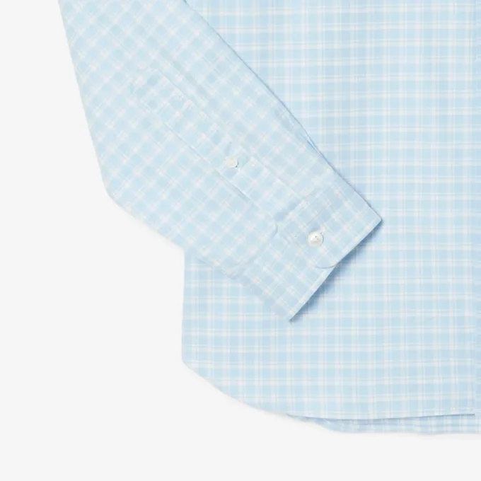 Chemise à carreaux stretch pour homme, coupe classique